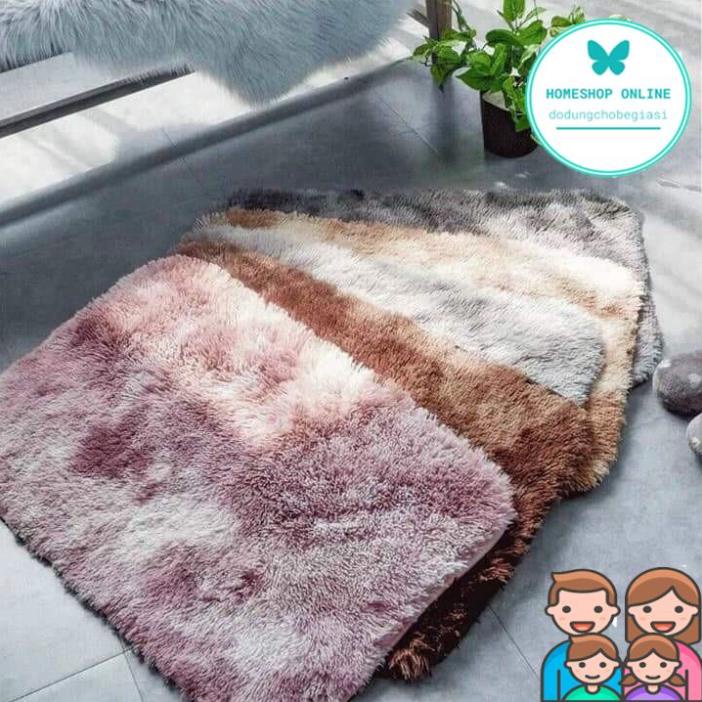 Thảm chùi chân lông loang màu đẹp cao cấp phù hợp cho phòng khách và nhà tắm chống trơn trượt kích thước 40x60cm