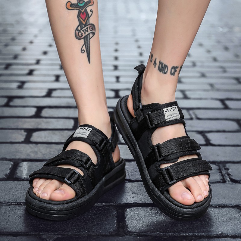 Giày sandal thể thao ngoài trời quai khóa dán đơn giản size 36~48