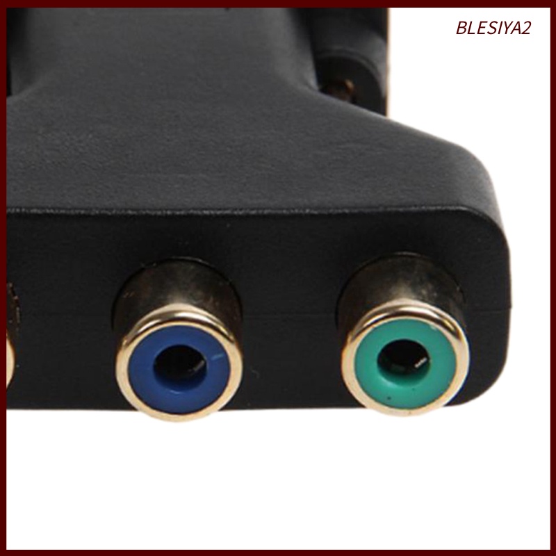 [BLESIYA2]3 RCA RGB Female To HD 15-Pin VGA Style Component Video   Converter Black