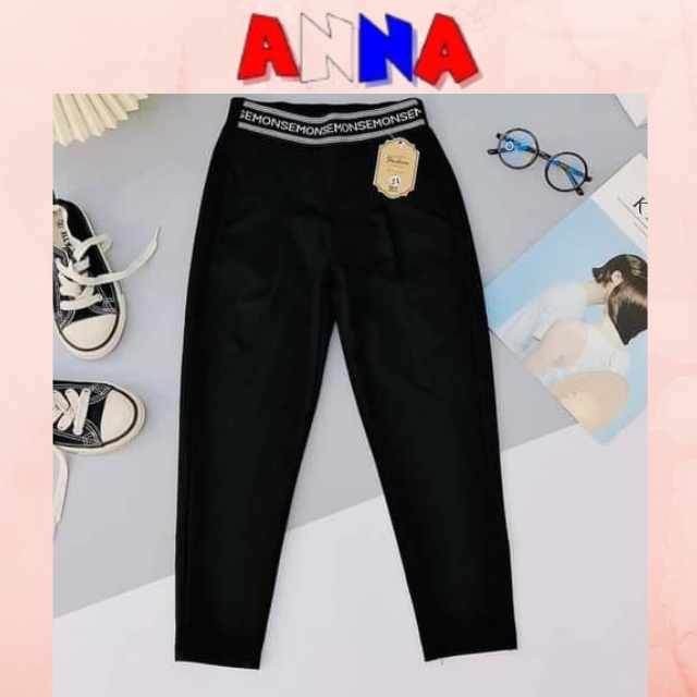 Quần baggy nữ cạp chun lưng cao, dáng công sở- chất vải umi co giãn 4 chiều ANNA-FASHION.