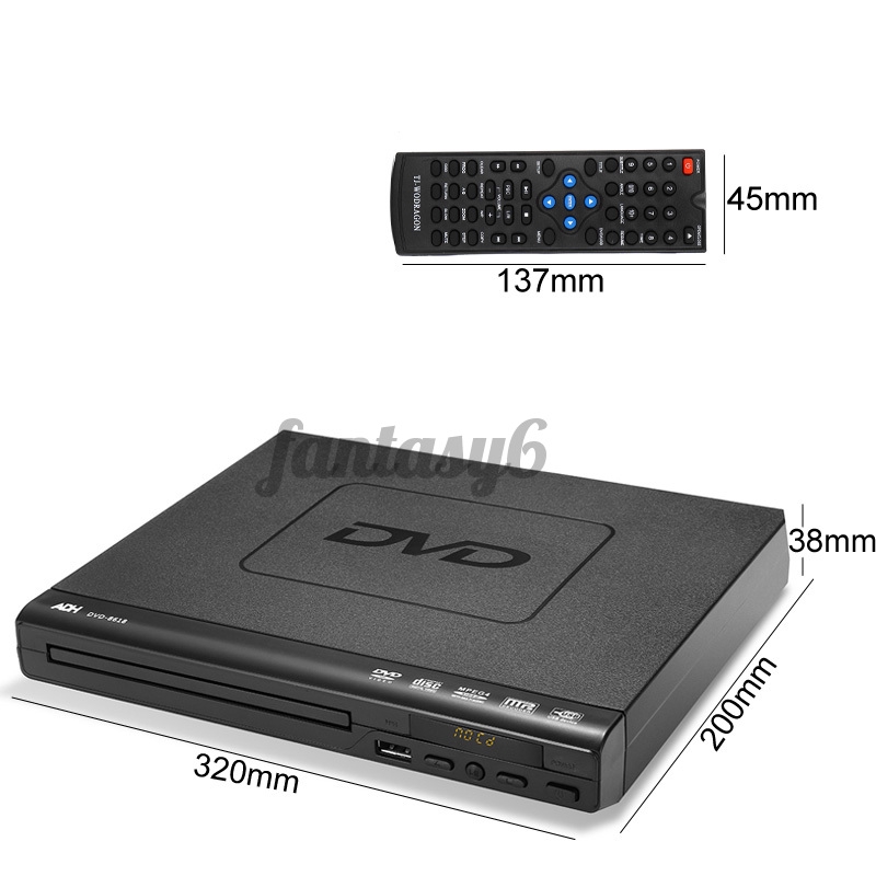 Đầu Đọc Đĩa Dvd 1080p Kèm Điều Khiển Từ Xa