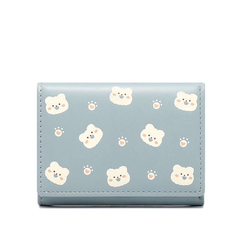 Ví ngắn đựng thẻ BAELLERRY sức chứa lớn thiết kế gập ba thời trang cho học sinh