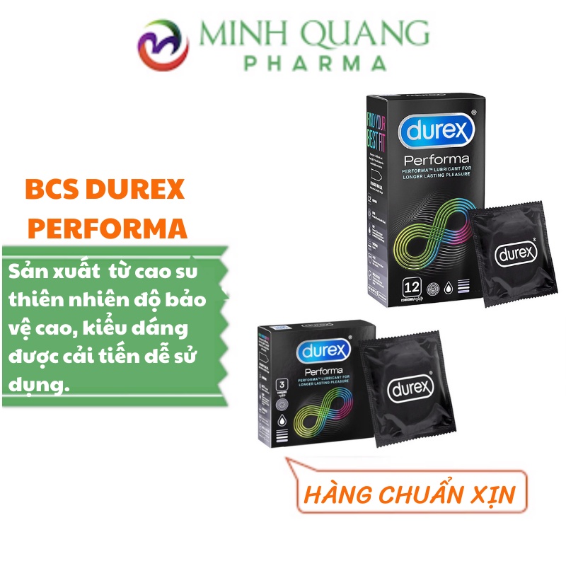 Bao sao su Durex Performa 3 - 12 bao. Chính hãng