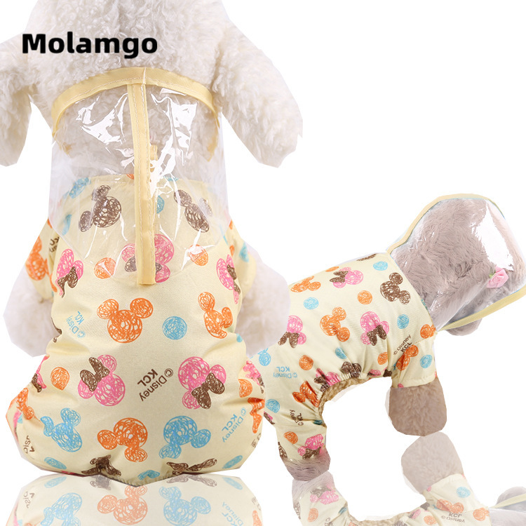 Áo mưa mũ màu trong suốt dành cho thú cưng