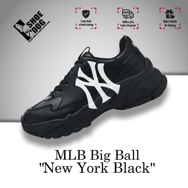 [Chính hãng authentic]Giày MLB Chunky độn đế tăng chiều cao màu đen tăng chiều cao mã 3ASHC101N