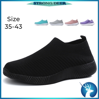 【Strong Deer】Giày Bệt Nữ Đế Cao Su Phồng Tôm Dành Cho Những Cô Nàng Plus Size ：35-43