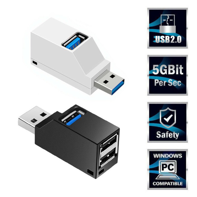 1 Bộ Chia 3 Cổng Usb Hub Mini Usb 2.0 100% Chính Hãng Cho Pc Laptop Abso