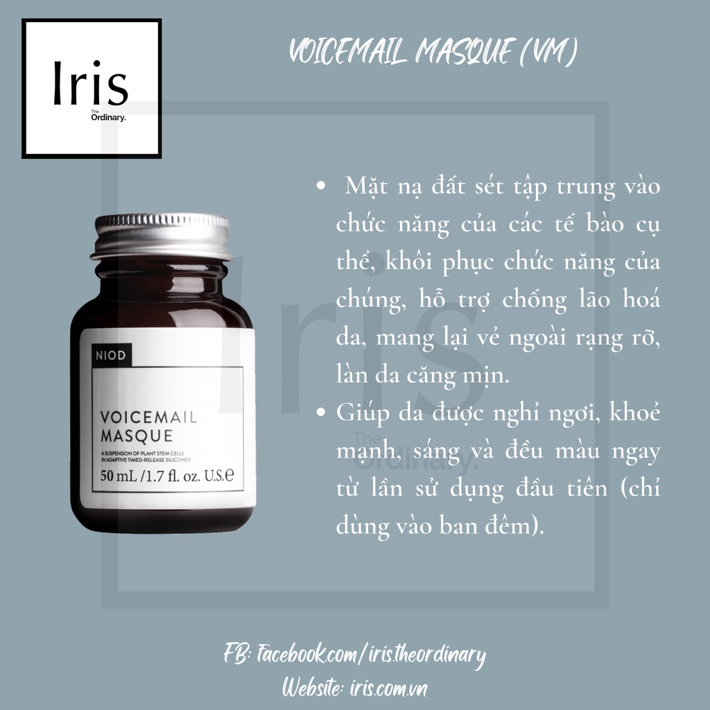 Mặt nạ Voicemail Masque , Flavanone Mud , Myrrh Clay  - NIOD