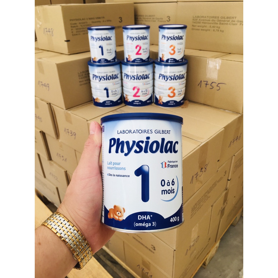 Sữa bột physiolac số 1 - 400g cho trẻ từ 0-6 tháng. Sữa physiolac nhập nguyên lon từ pháp, sữa công thức cho bé