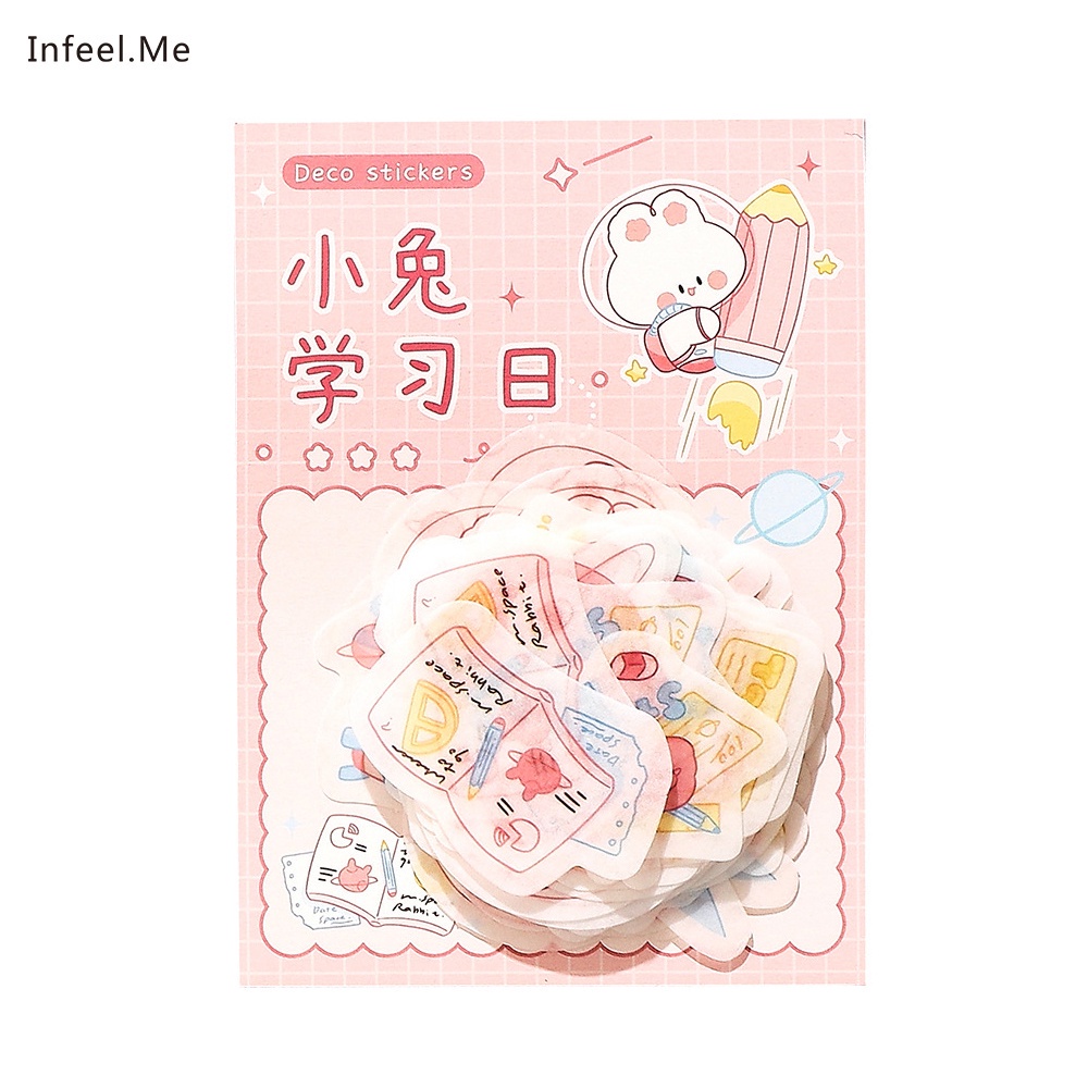Set 40 tờ nhãn dán Infeel.Me họa tiết động vật đáng yêu sáng tạo trang trí scrapbooking DIY