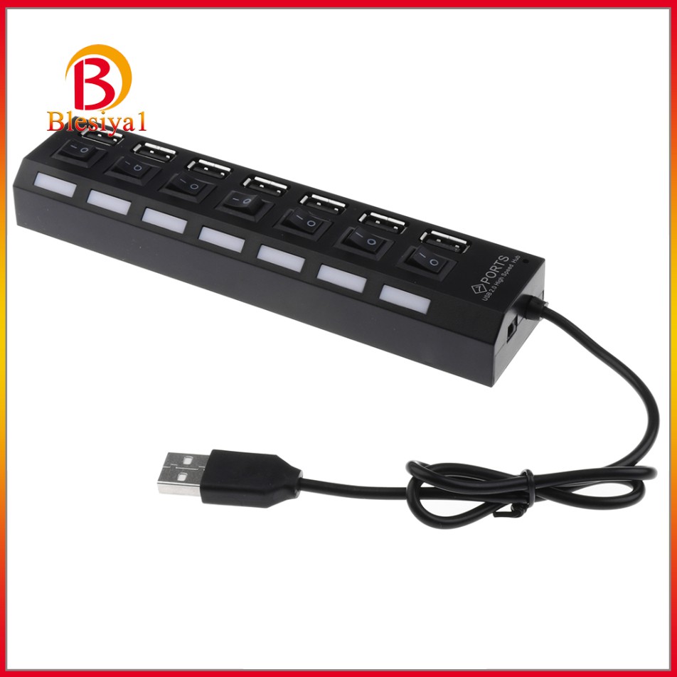 Bộ Chia 7 Cổng Usb 2.0 Tốc Độ 480mbps Cho Pc Laptop Có Công Tắc On / Off