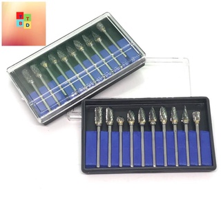 Bộ 10 mũi mài, khắc hợp kim, gỗ lũa cao cấp cán 3mm