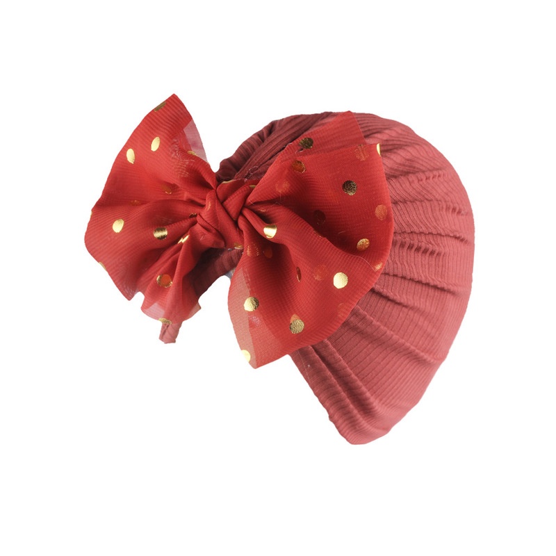 Mũ Turban Thắt Nơ Màu Đồng Lấp Lánh Giữ Ấm Hợp Thời Trang Dễ Thương Cho Bé Sơ Sinh