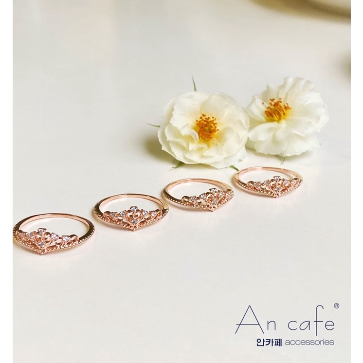Nhẫn vương miện, nhẫn nữ hàn quốc đá lấp lánh