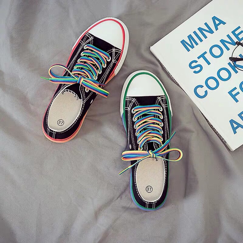 Giày thể thao dây cầu vồng đế màu hot hit fullbox X66 | BigBuy360 - bigbuy360.vn