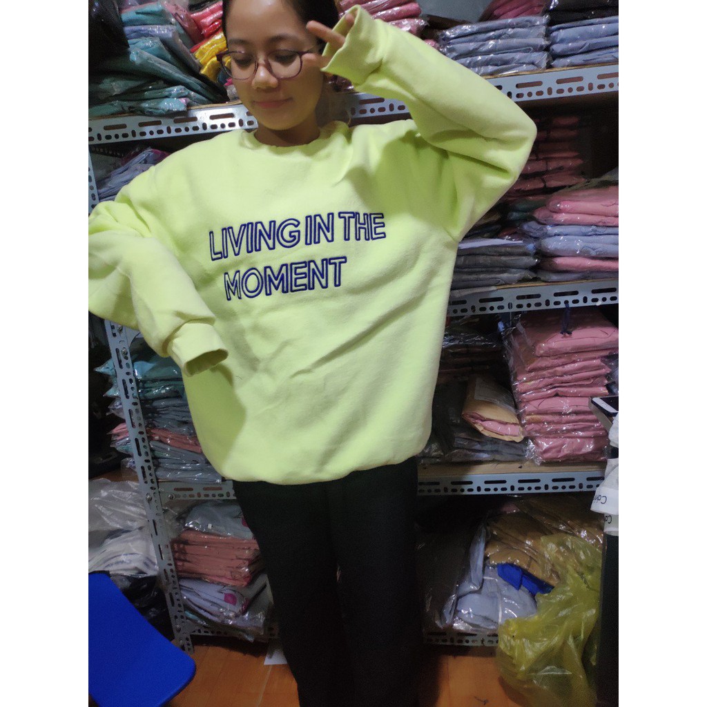 Áo Nỉ Sweater Unisex, Ulzzang Nam, Nữ hottrend 3 màu Trắng, Xanh, Tím -Thêu chữ, Logo hot hit. Có bigsize tới 90kg