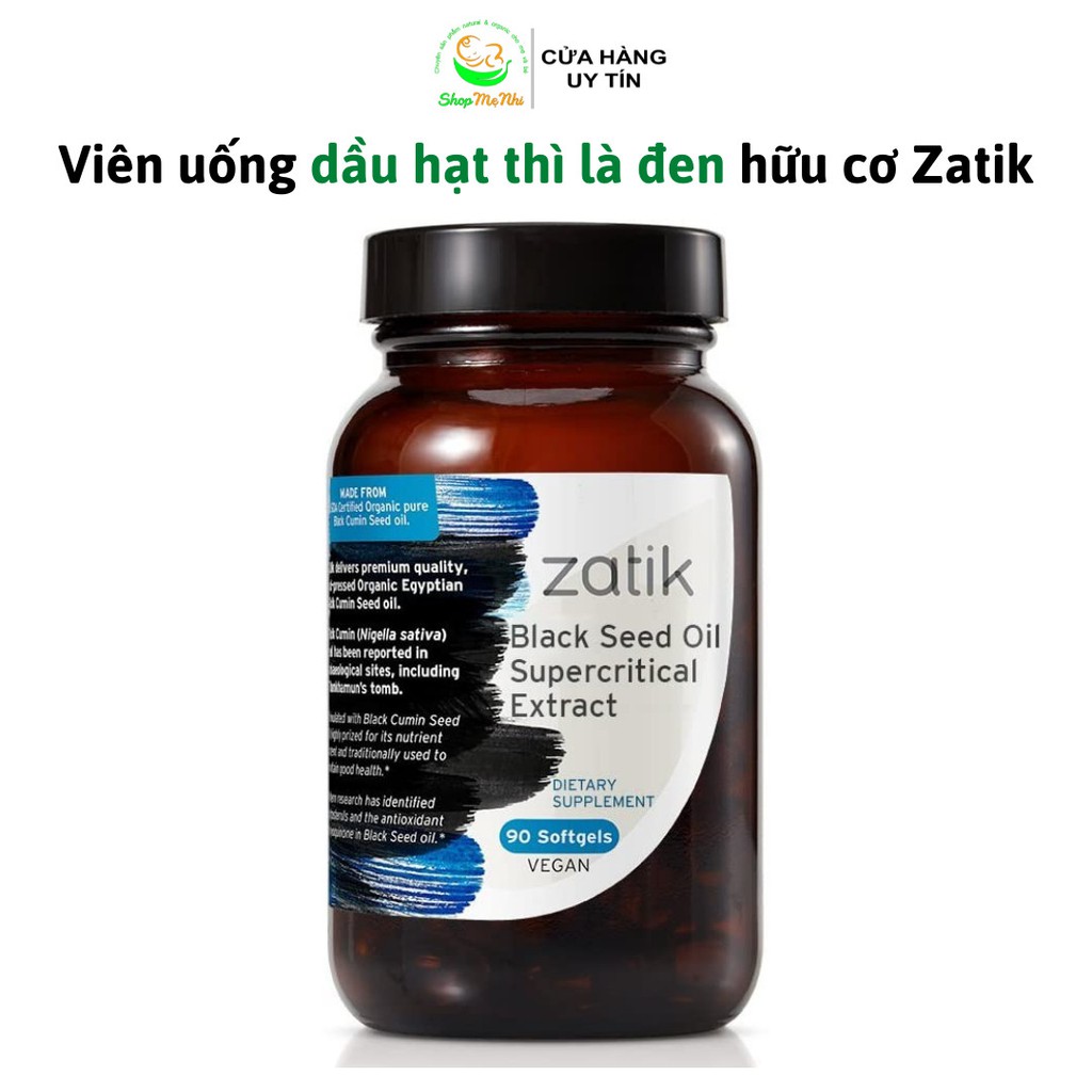 Viên uống dầu hạt thì là đen hữu cơ Zatik Black Seed Oil 90 viên.