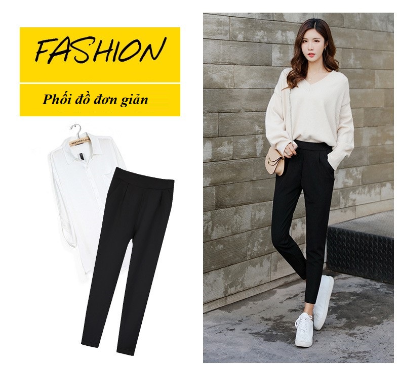 Quần tây baggy nữ lưng cao phong cách công sở trẻ trung năng động QD05