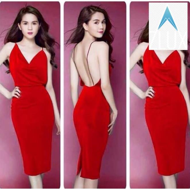 🐨🐖 ĐẦM NGỌC TRINH ÔM BODY KIỀU HỞ LƯNG THIẾT KẾ CỔ ĐỔ SEXY 🐨🐖