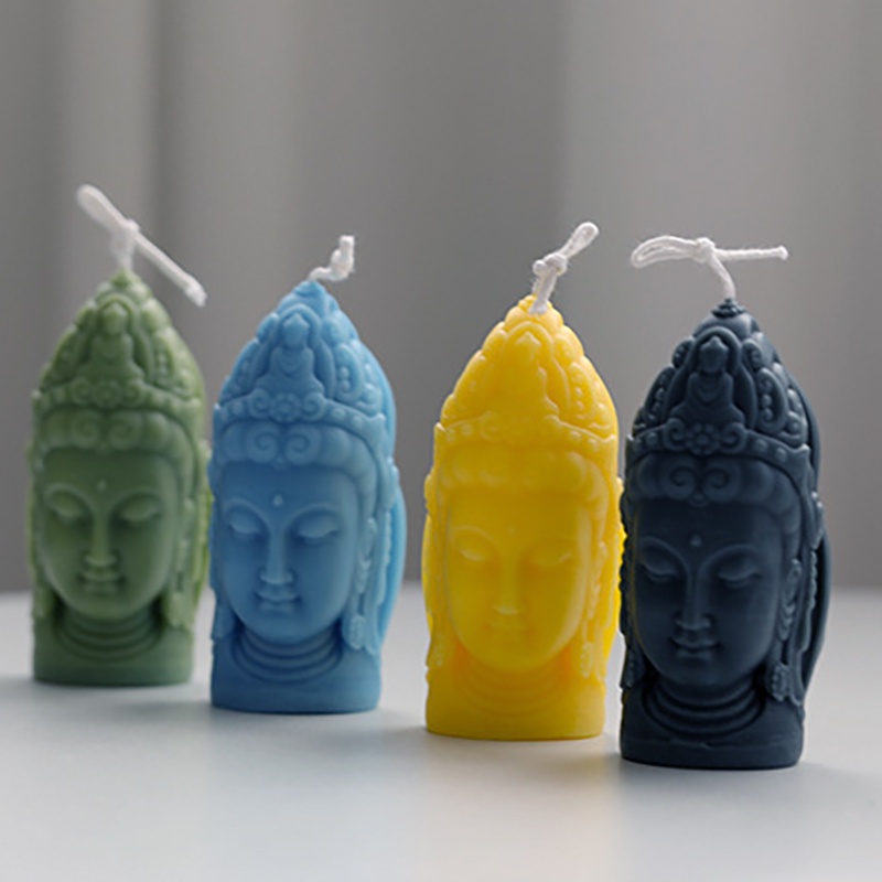 Tượng Phật Sanwei Hương Liệu Khuếch Tán Thạch Cao Khuôn Silicon Nhỏ Tu Sĩ Tathagata Phật Nến Khuôn Nhựa Buddh