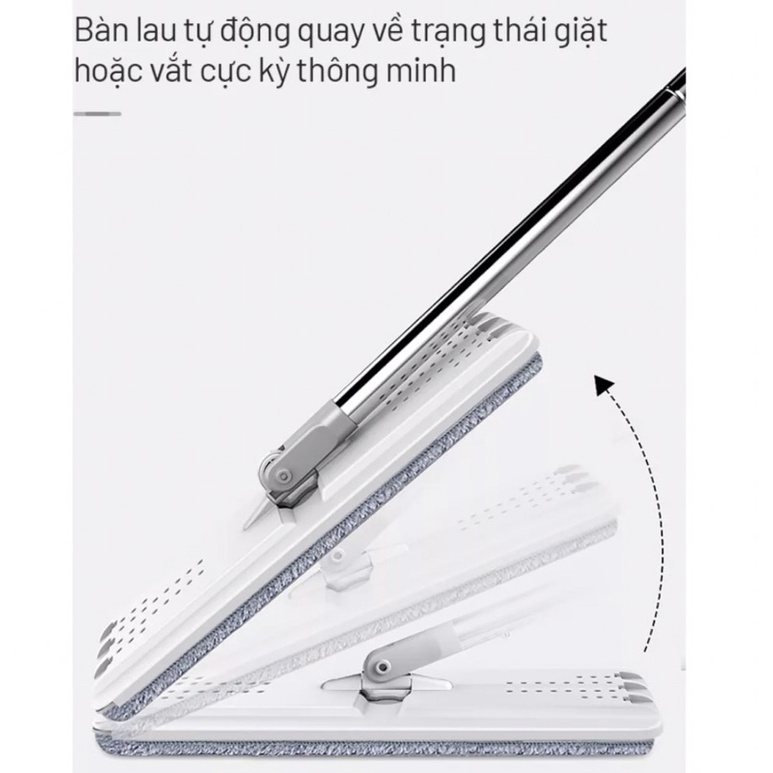 Bộ cây lau nhà 2 ngăn tự vắt thông minh Parroti Pro PR01 - PRO MAX xoay 360 độ