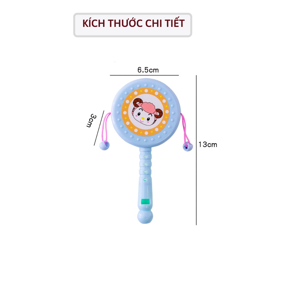 Đồ chơi trống lắc gỗ, Shop Bố Sam, hình con vật phát tiếng kêu kích thích phát triển vận động và giác quan của bé