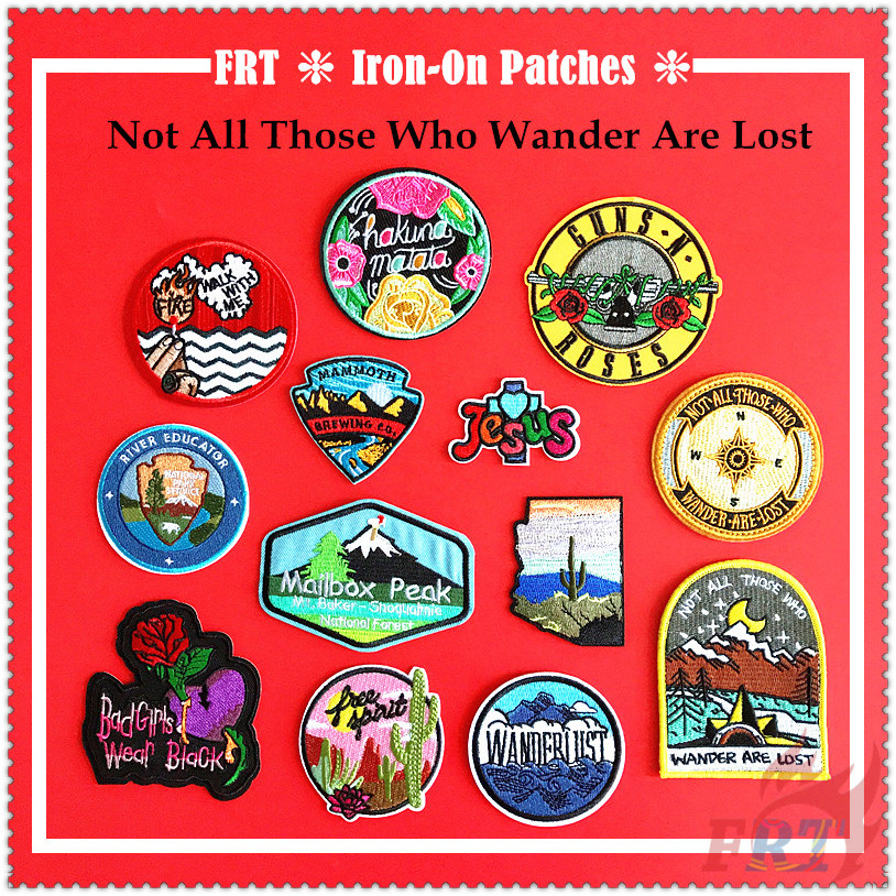 ✿ Sticker Ủi Thêu Chữ Not All Those Who Wander Are Lost Iron-on ✿ 1 Sticker Ủi Thêu Hình Huy Hiệu