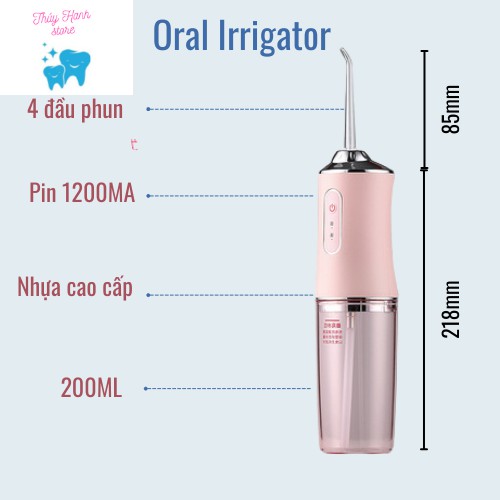 RẺ VÔ ĐỊCH - CHÍNH HÃNG - Máy tăm nước thế hệ mới ORAL IRIGATOR 3 chế độ, hỗ trợ các vấn đề răng miệng- Thúy Hạnh store