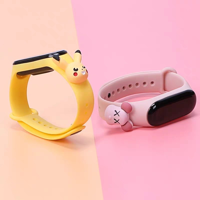 Dây đeo silicone họa tiết hoạt hình sử dụng thay thế cho đồng hồ thông minh Xiaomi /Dây đeo silicon cho Xiaomi Mi Band 4 /3