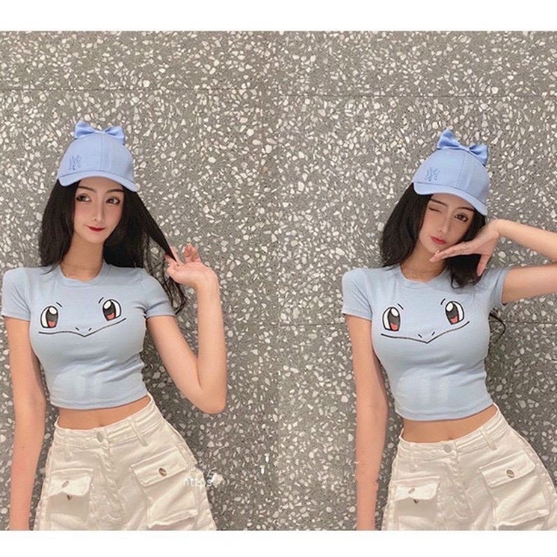 Áo Croptop Pikachu Ảnh Thật Cưng Xỉu - Form Croptop Ôm Dáng Giá Rẻ