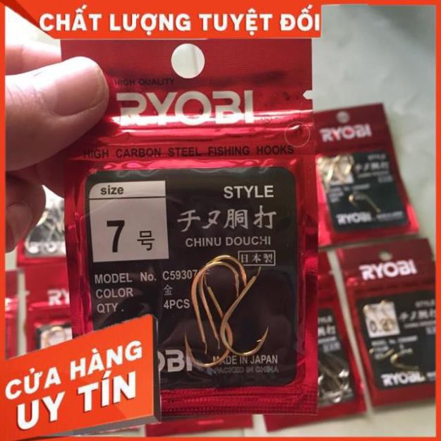 [ XẢ HÀNG ] [Made in Japan] 3 túi lưỡi câu đơn lưỡi câu đơn chinu Chinu Ryobi 3 túi