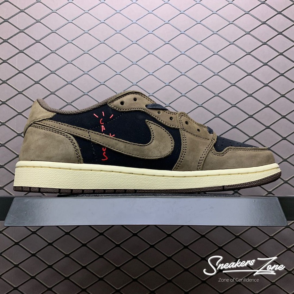 (FREESHIP+HỘP+QUÀ) Giày thể thao Sneakers AIR JORDAN 1 Retro Low OG SP Travis Scott Nâu đen cổ thấp | BigBuy360 - bigbuy360.vn
