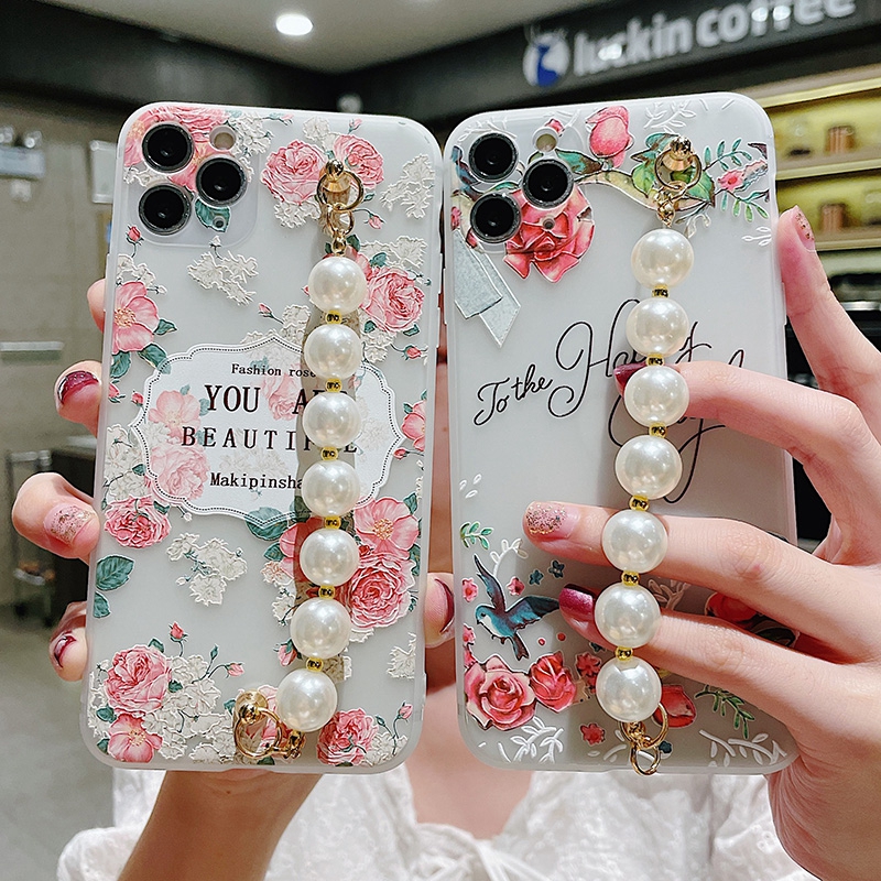 Ốp Lưng Họa Tiết Hoa Vintage Có Dây Đeo Tay Cho Oppo Reno 4f 4 3 2f 2z F11Pro F9 | BigBuy360 - bigbuy360.vn