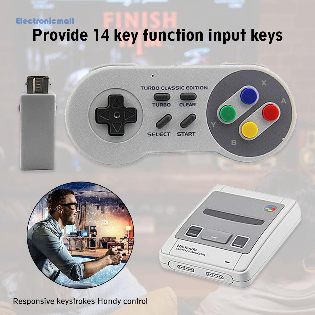 ElectronicMall01 2.4GHz Wireless Gamepad Controller TURBO Joystick for SNES Mini Classic 