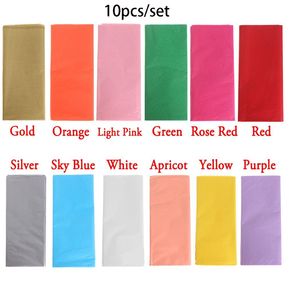 Túi 10 tờ giấy dùng để trang trí origami/ gói quà tặng/ làm bông hoa DIY nhiều màu sắc