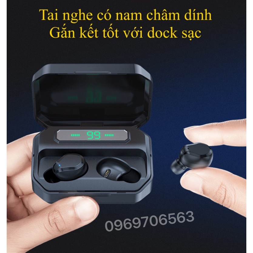 Tai Nghe Bluetooth Không Dây Cảm Ứng Thông Minh TT5 Premium Có Đèn Led LCD Âm Thanh Siêu Đỉnh 2020