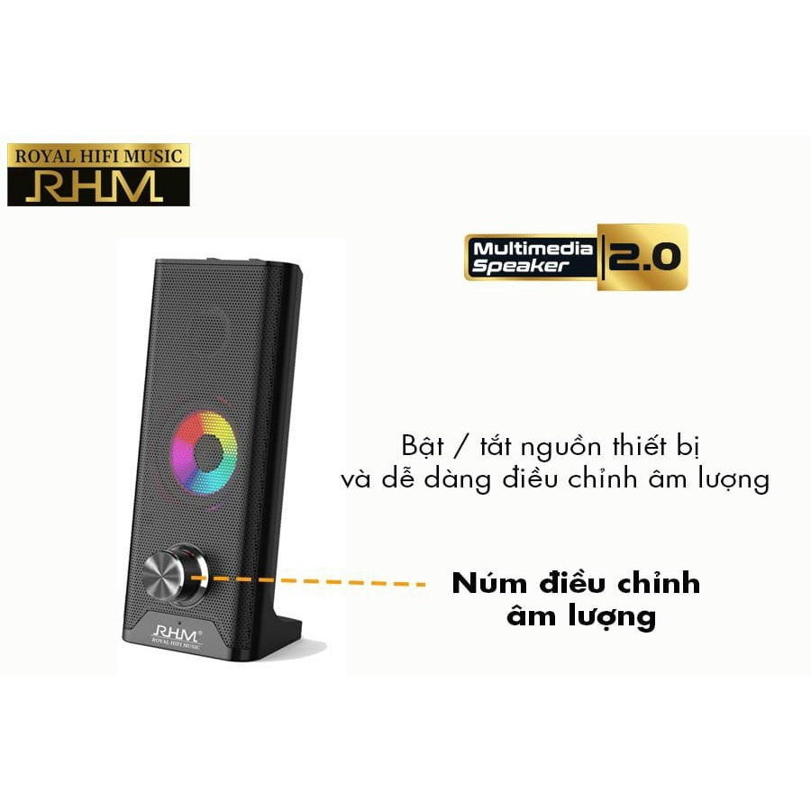Loa 2.0 Bluetooth RHM RM116-BT - Bluetooth 5.0 Mới nhất 2022