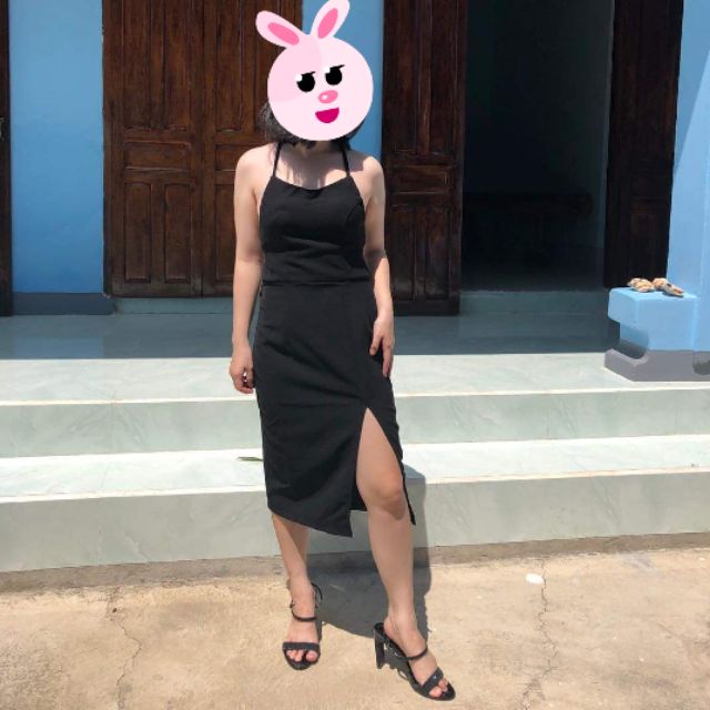 Đầm body hở lưng.xẻ tà.mus