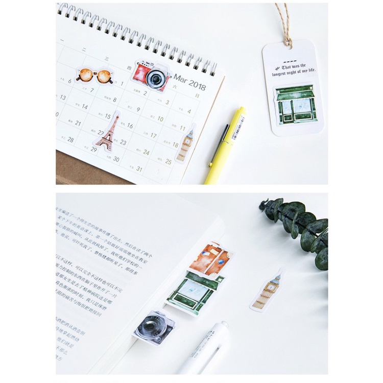 Sticker chủ đề Du Lịch - Hộp 46 miếng dán trang trí sổ tay Bullet Journal - M132