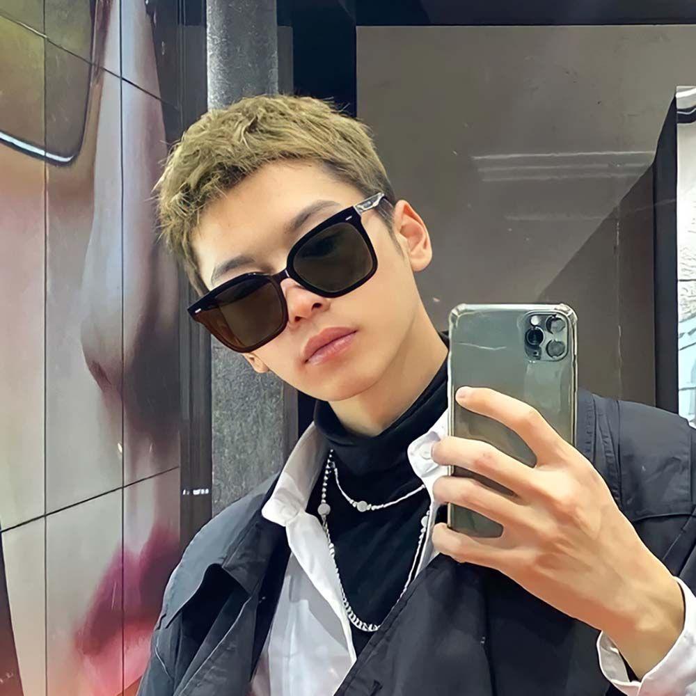 Kính Mát Gọng Vuông Lớn Màu Đen Chống Tia UV400 Phong Cách Vintage