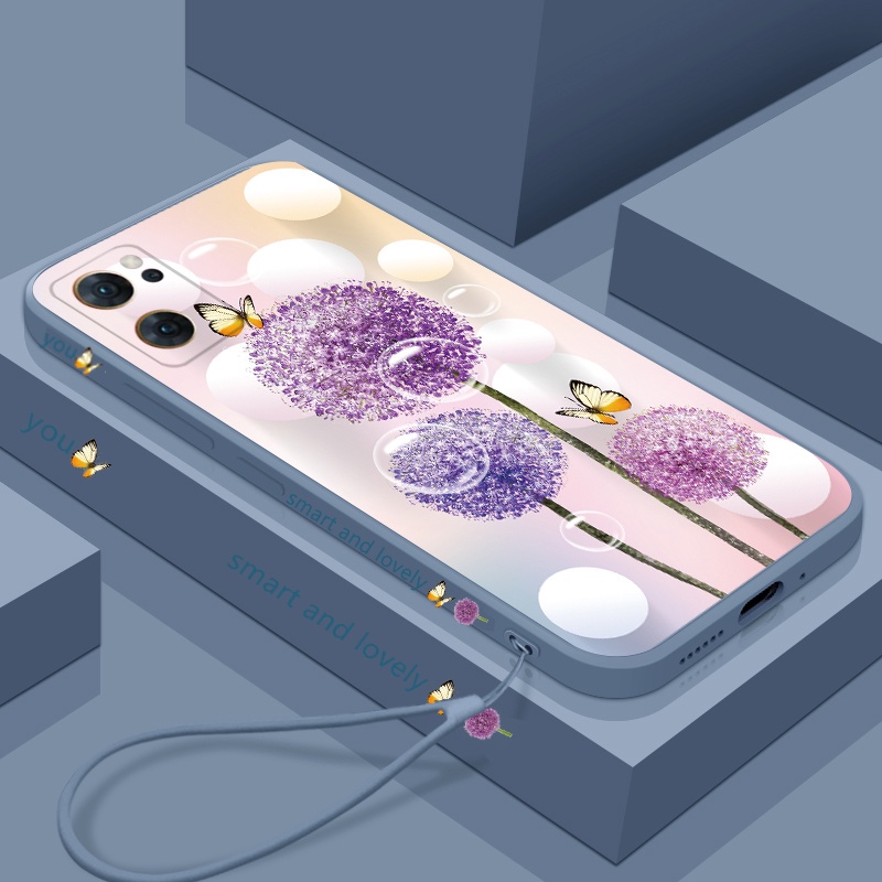 Ốp Điện Thoại Silicon Dẻo Họa Tiết Hoa Bồ Công Anh Sang Trọng Cho OPPO Reno 8 Pro 7 Pro 5G 8Z 7Z reno7Z 5G