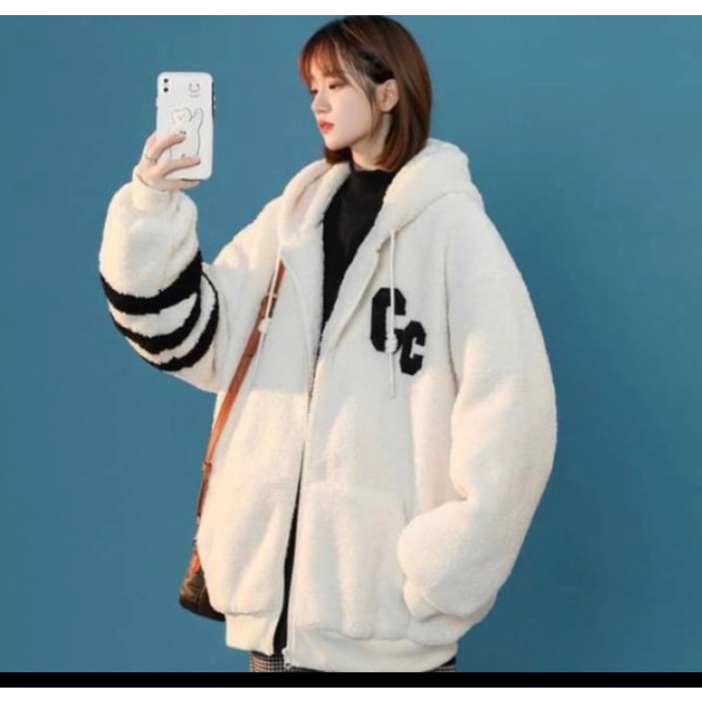 Áo Khoác lông vạch tay CC-8C8T (Trang,xam)