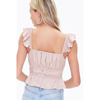 Áo croptop hai dây bèo cột nơ trước ngực F21