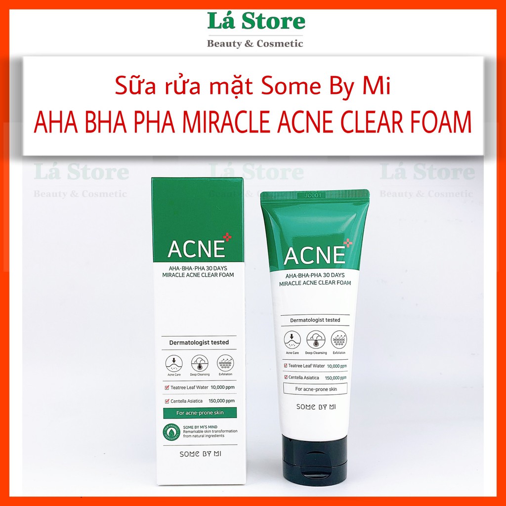 Sữa rửa mặt Some By Mii Aha Bha Pha Miracle Acne Clear Foam - Lá Store