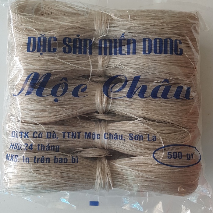 Miến Dong Ngon Mộc Châu - Không Tẩy Trắng - Thơm Ngon dai mềm- Không bị nát - Đặc sản Tây Bắc  - Bịch 500g