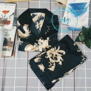 Pijama nam lụa Rồng Phượng cá tính