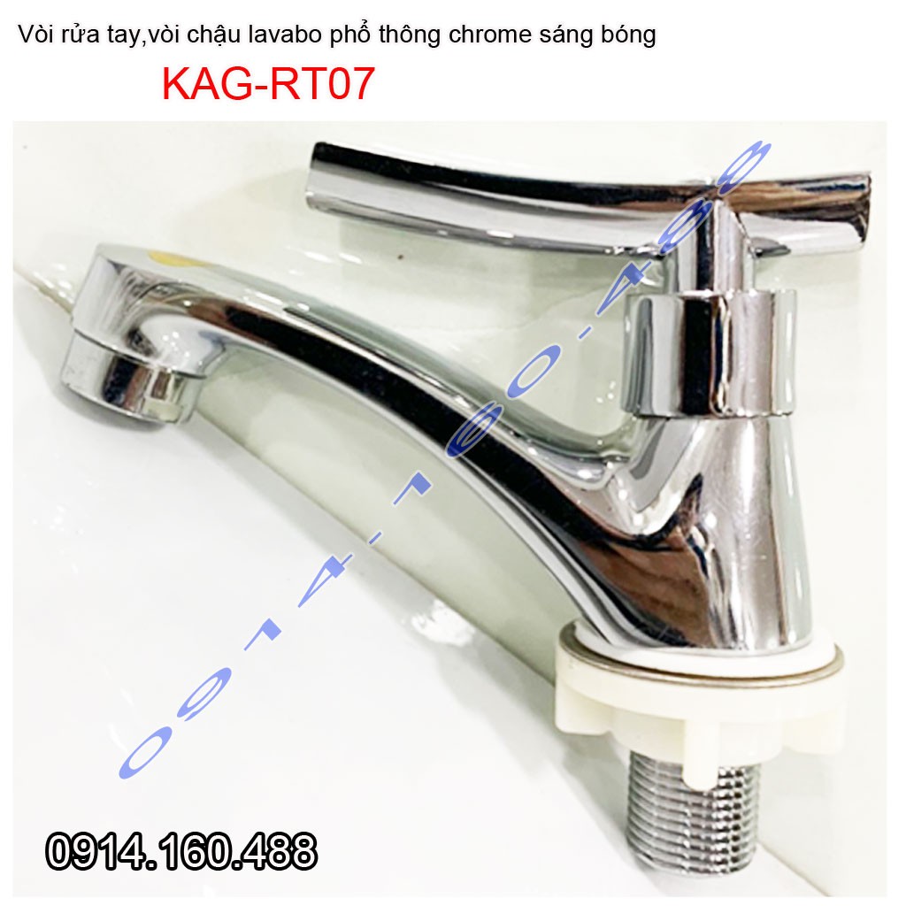 Vòi lavabo lạnh KAG-RT07, vòi chậu rửa mặt tay Kong gạt chome bóng nước mạnh sử dụng tốt siêu bền