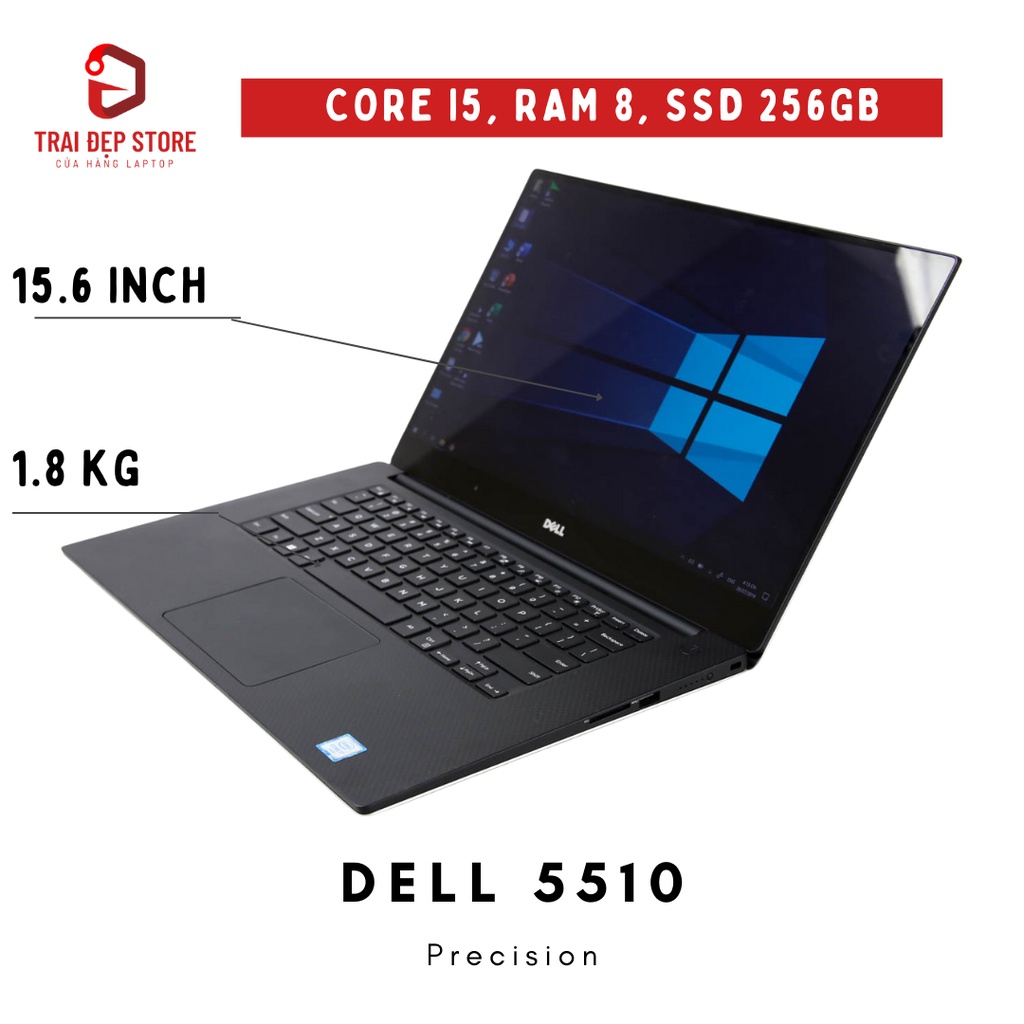Máy tính Laptop Dell Precision 5510 I7-6820HQ / RAM 8GB / SSD 256GB VGA QUADRO M1000M 2GB