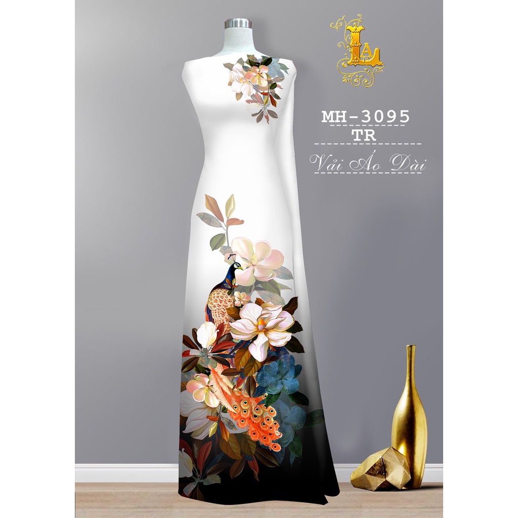 Vải áo dài loang màu , chất lụa ruby bóng nhẹ, sang trọng, mềm, mượt, mịn, mát, co giãn nhẹ bề ngang.