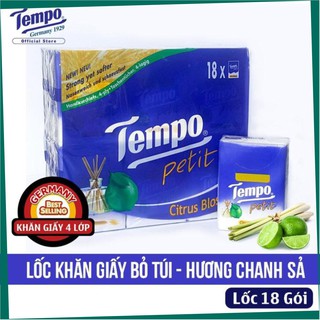 Lốc 18 Gói Khăn Giấy Bỏ Túi Tempo 3 mùi hương- 7 Tờ/Gói